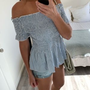 Off the Shoulder smocked Top